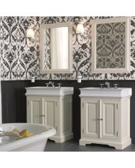 Meuble lavabo 68.5 cm en pin et miroir Marjeling Aqua Prestige