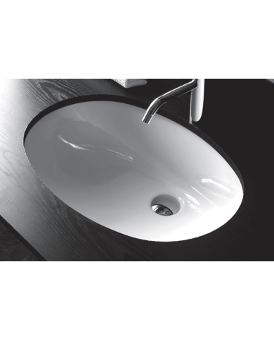 Lavabo sous plan arrondi P41 Bleu Provence