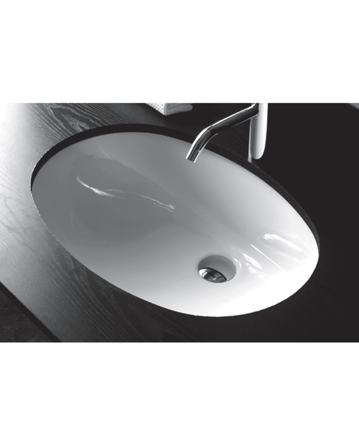 Lavabo sous plan arrondi P41 Bleu Provence