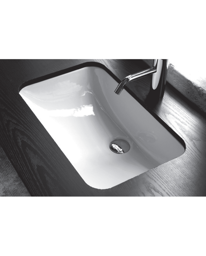Lavabo sous plan angles arrondi L56 Bleu Provence