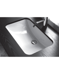 Lavabo sous plan angles arrondi L56 Bleu Provence