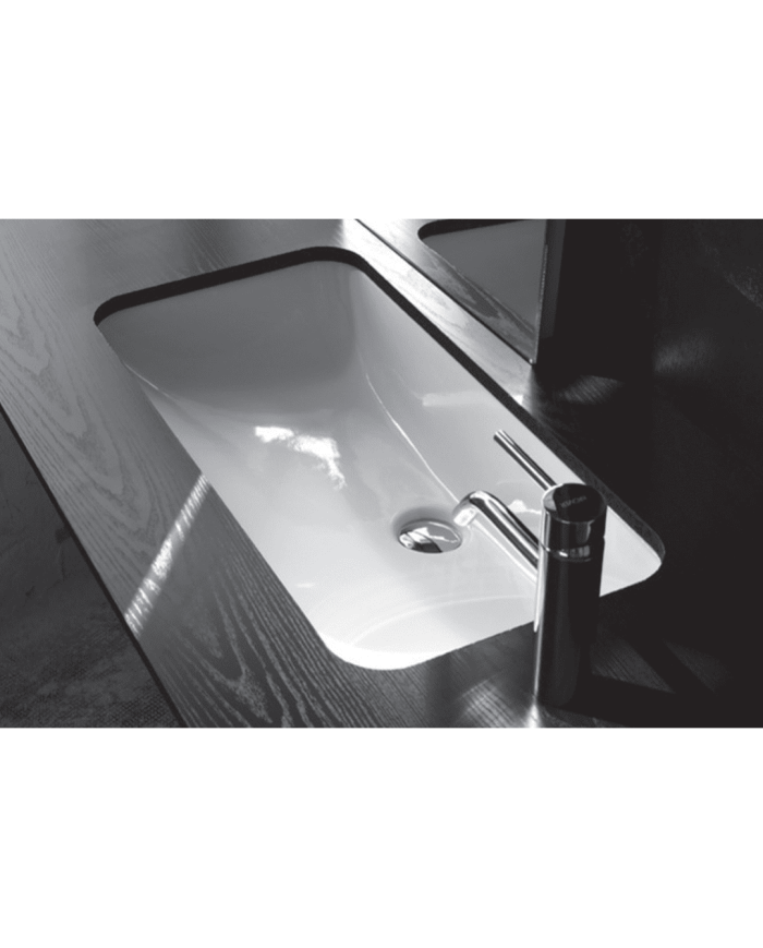 Lavabo sous plan angles arrondi L71 Bleu Provence
