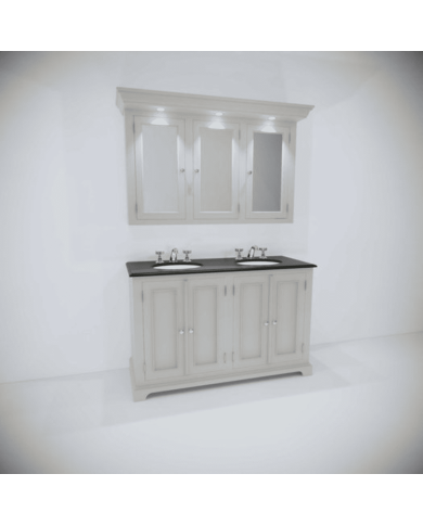 Meuble lavabo 2 vasques et miroir Bristol Aqua Prestige