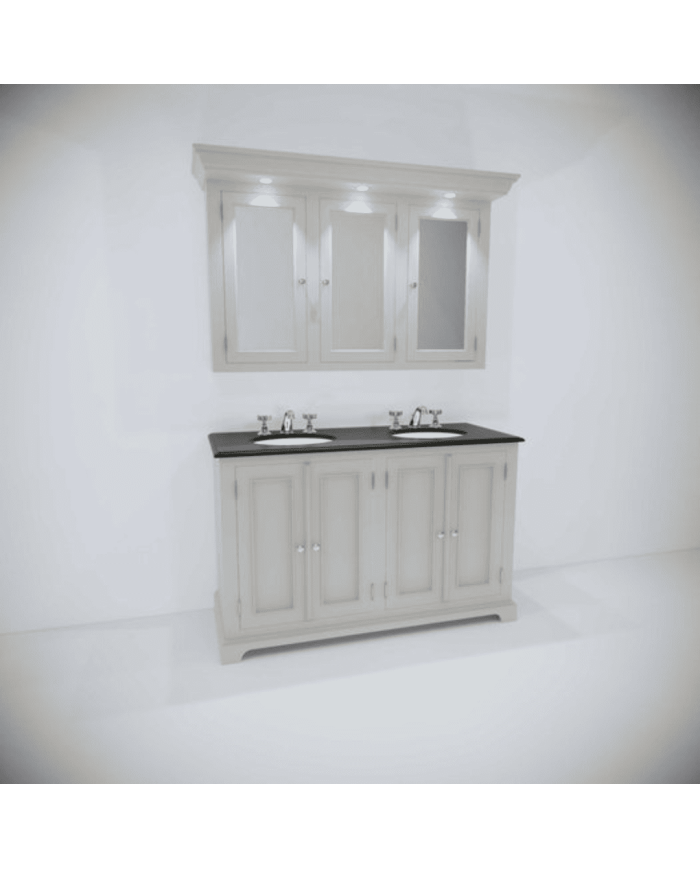 Meuble lavabo 2 vasques et miroir Bristol Aqua Prestige