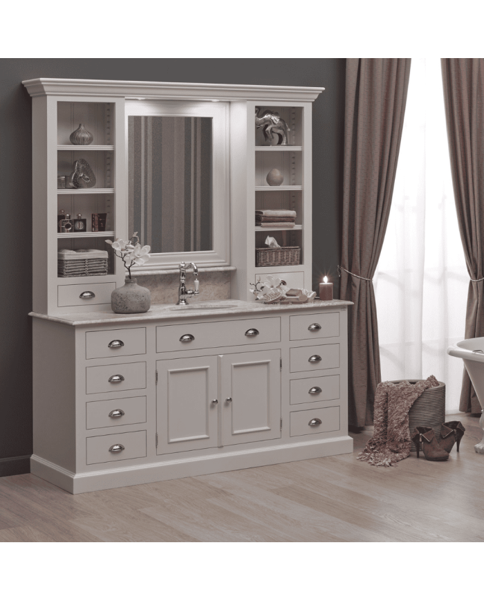Meuble lavabo 1 vasque et miroir Chelsea Aqua Prestige