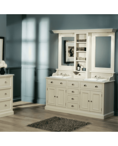 Meuble lavabo 2 vasques et miroir Milton Aqua Prestige