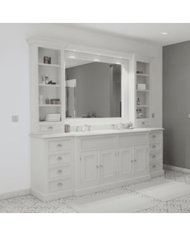 Meuble lavabo 2 vasques et miroir Cambridge Aqua Prestige