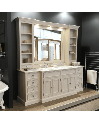 Meuble lavabo 2 vasques et miroir Cambridge Aqua Prestige