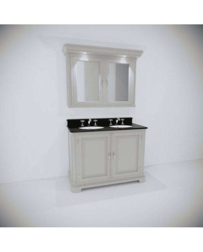 Meuble lavabo 2 vasques et miroir Regent 121 Aqua Prestige