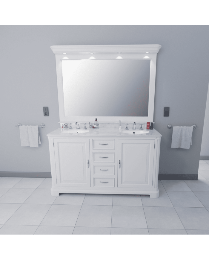 Meuble lavabo 2 vasques et miroir Regent 155 Aqua Prestige