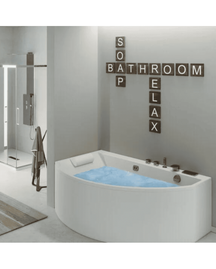 Baignoire balnéo asymétrique 160x90 - Conga - Kinedo