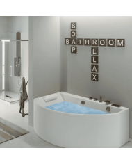 Baignoire balnéo asymétrique 160x90 - Conga - Kinedo