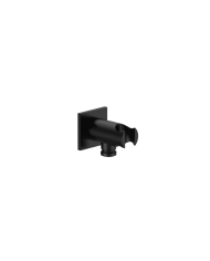 Prise d'eau murale noire carrée Fantini Mint, design minimaliste, matériau robuste