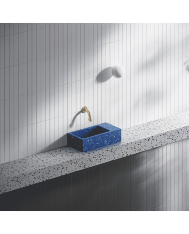 Lave-mains bleu nuit 36cm Flush 3 Clou