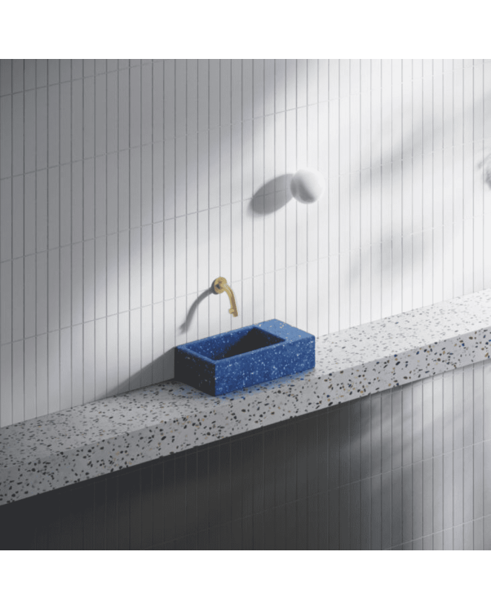 Lave-mains bleu nuit 36cm Flush 3 Clou