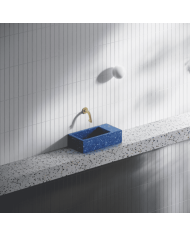 Lave-mains bleu nuit 36cm Flush 3 Clou