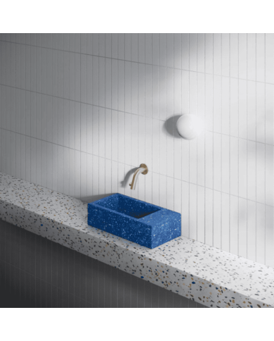 Lave-mains bleu nuit 36cm Flush 3 Clou