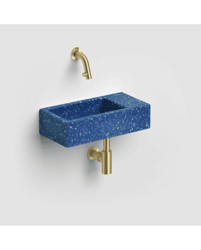 Lave-mains bleu nuit 36cm Flush 3 Clou