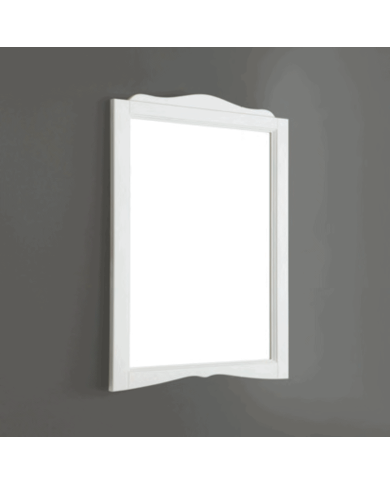 Miroir Simas 83 blanc rectangulaire à cadre arrondi, design rétro élégant