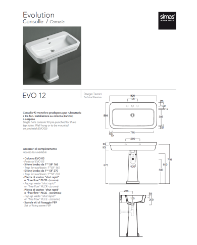Lavabo 90 Evolution - Simas