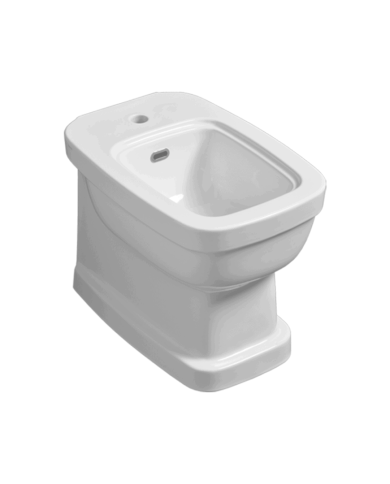 Bidet caréné blanc céramique Simas, design vintage, forme rectangulaire élégante