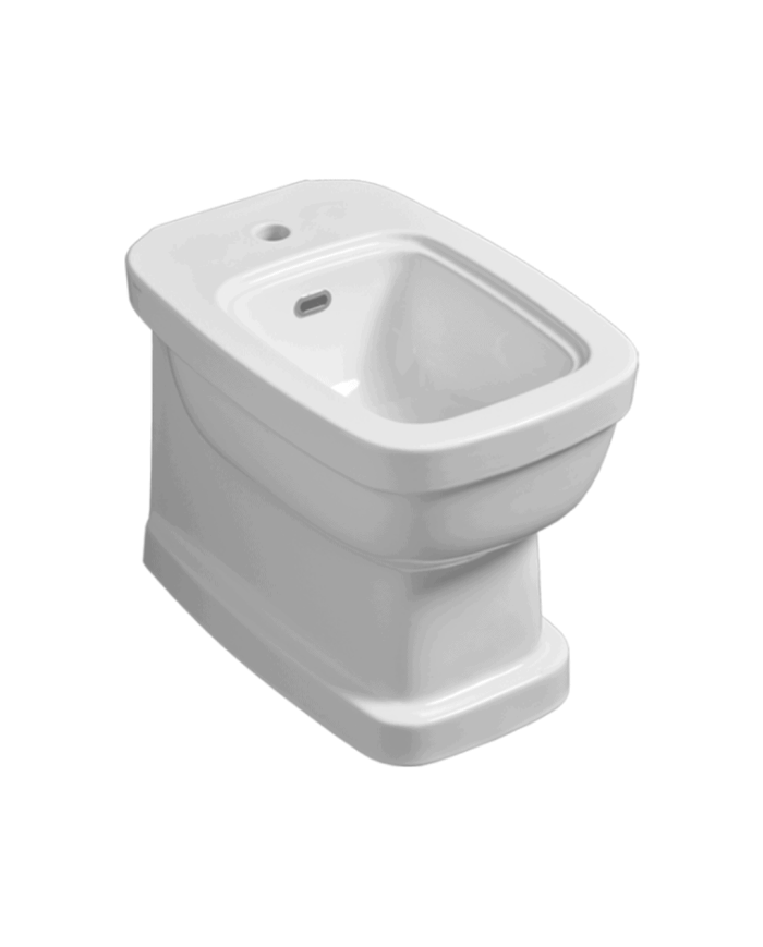 Bidet caréné blanc céramique Simas, design vintage, forme rectangulaire élégante
