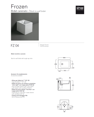 Bidet caréné - Simas
