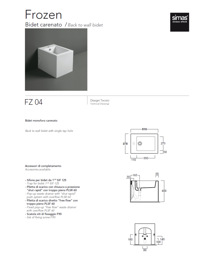 Bidet caréné - Simas