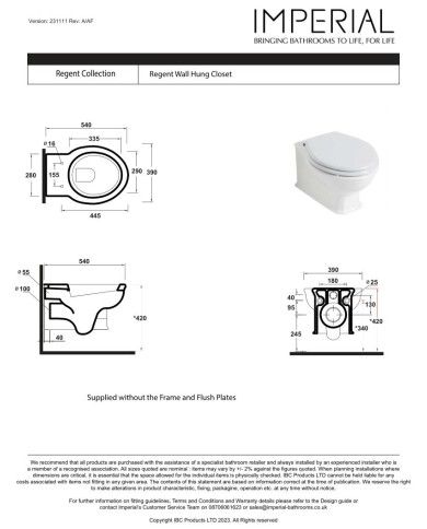 Cuvette au sol - Regent Imperial