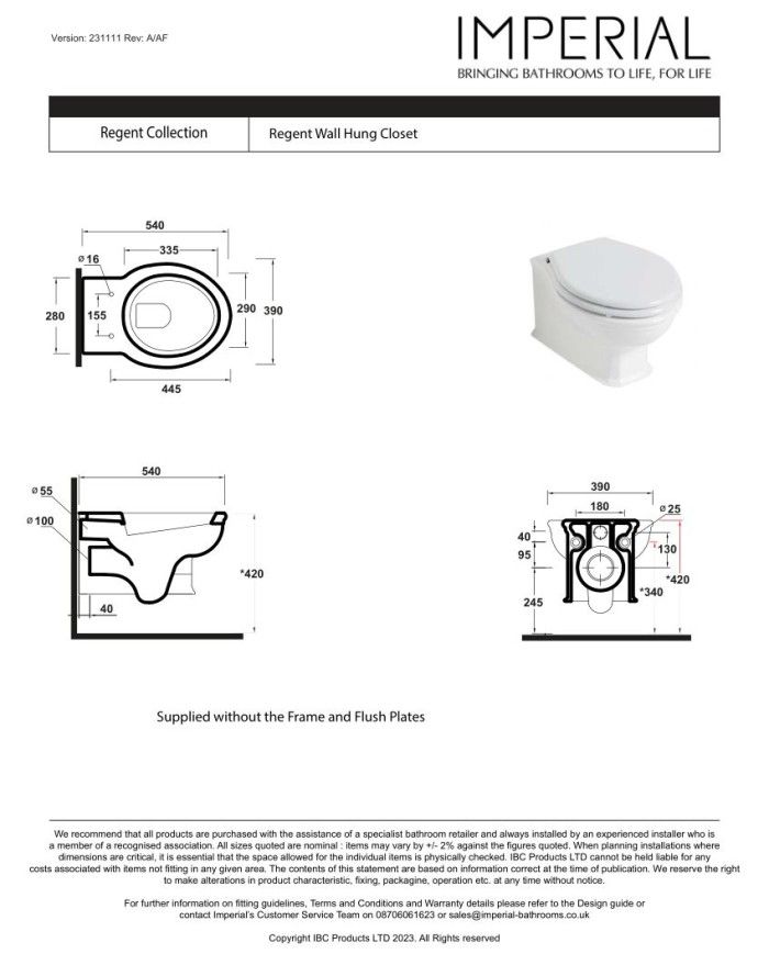 Cuvette au sol - Regent Imperial