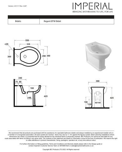 Bidet au sol - Regent Imperial
