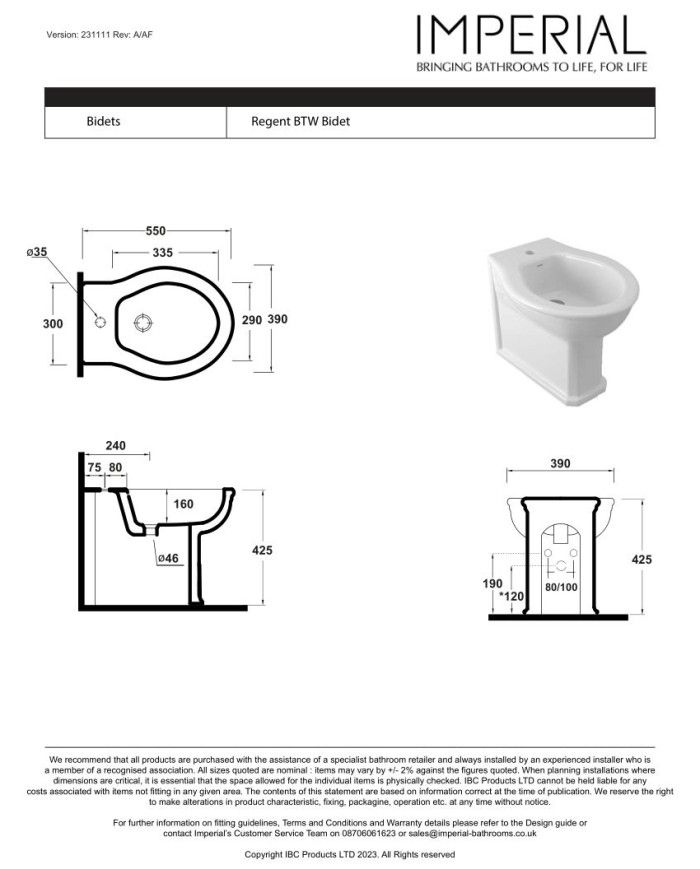 Bidet au sol - Regent Imperial