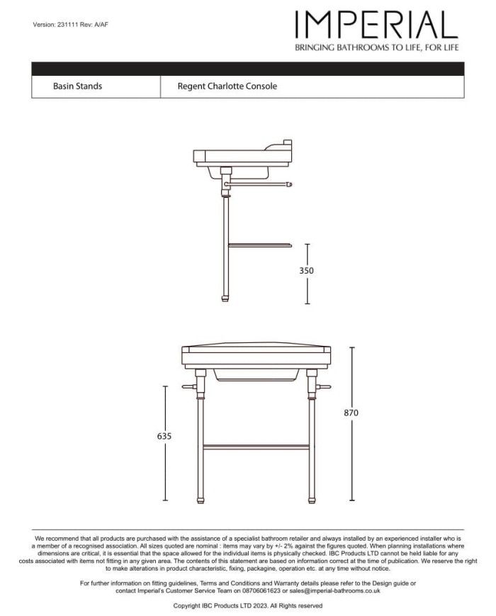 Lavabo 100 - Regent Imperial