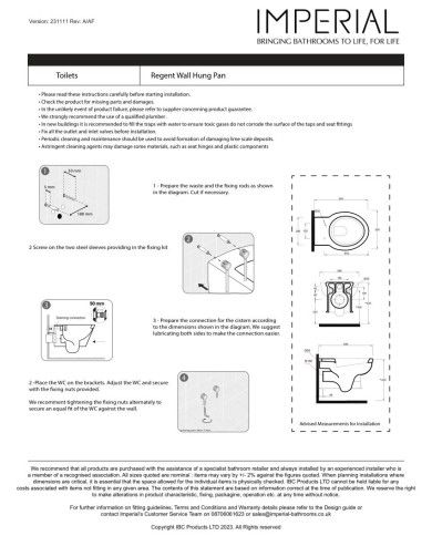 Cuvette suspendue - Regent Imperial
