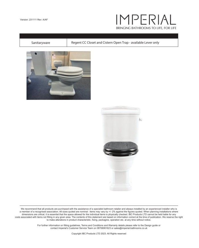 Cuvette monobloc - Regent Imperial