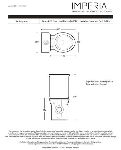 Cuvette monobloc - Regent Imperial
