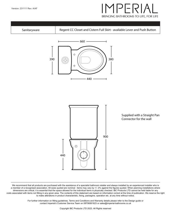 Cuvette monobloc - Regent Imperial