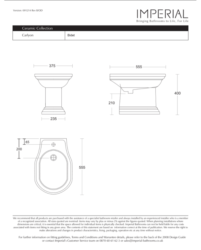 Bidet Carlyon Imperial