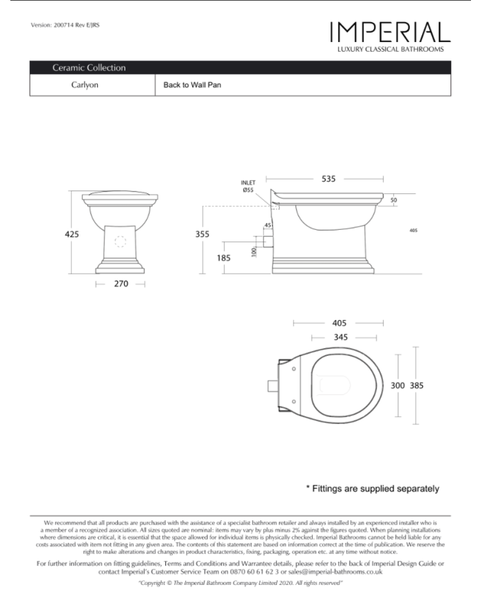 Cuvette au sol - Carlyon Imperial