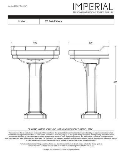 Lavabo 60 Lichfield Imperial