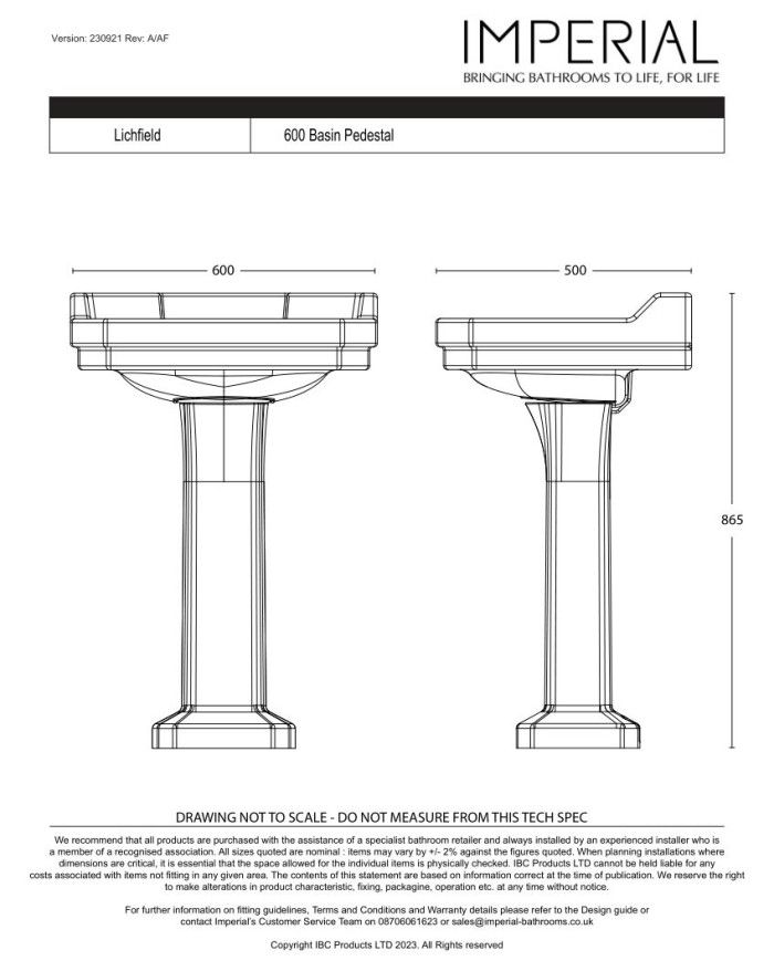 Lavabo 60 Lichfield Imperial
