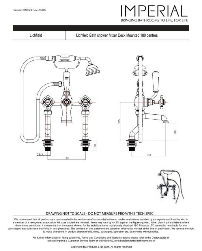 Mélangeur sur gorge Lichfield Imperial
