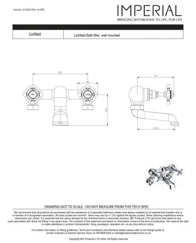Mélangeur bain mural - Lichfield Imperial