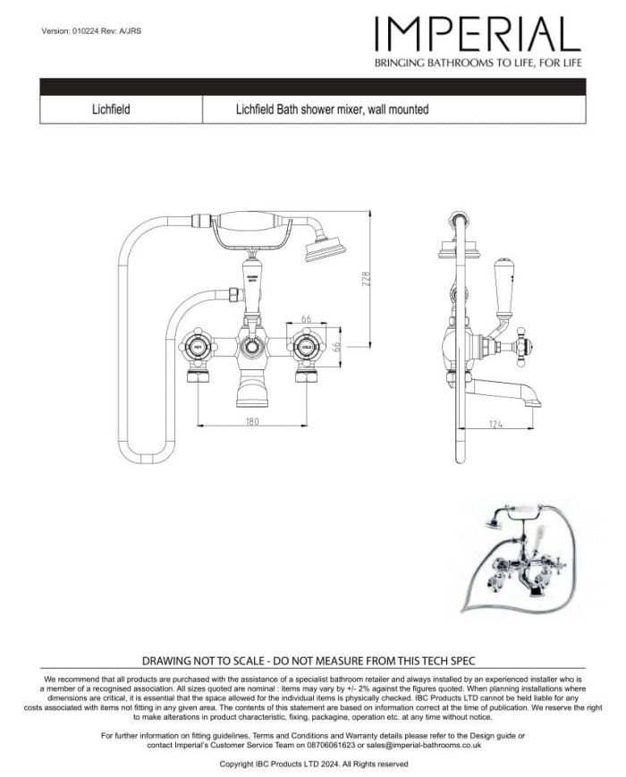Mélangeur mural - Lichfield Imperial