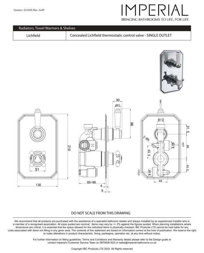 Mitigeur 1 sortie Lichfield Imperial