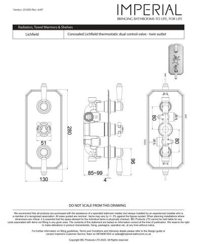 Mitigeur 2 sorties Lichfield Imperial