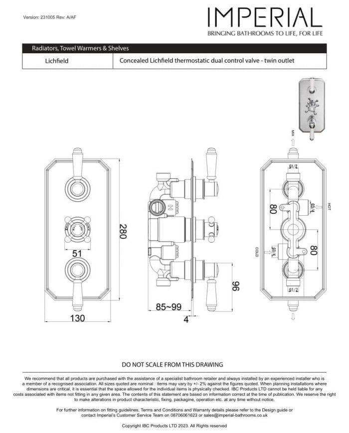 Mitigeur 2 sorties Lichfield Imperial
