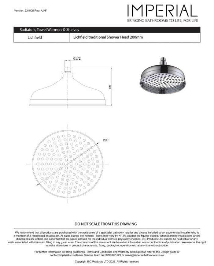 Tête de douche Imperial