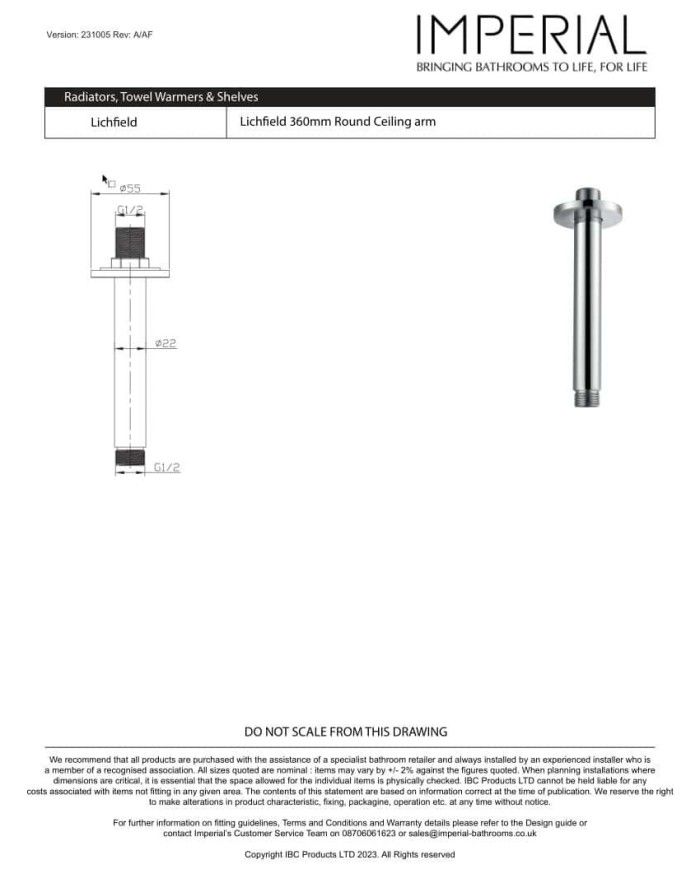 Tête de douche Imperial
