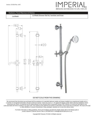 Kit de douche encastré - Lichfield Imperial